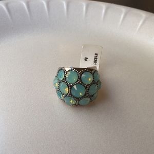 Green stones ring size 8